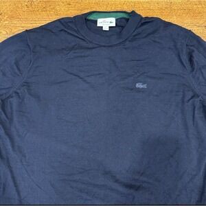 Lacoste Blue Wool Casual‎ Preppy Crew Neck Pullover Sweater Sweatshirt Men 7 2XL